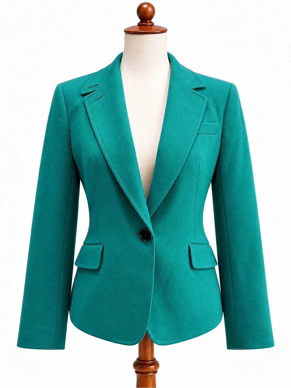 Talbots Tailored Wool Blazer in Green Size 6P Like New Petite